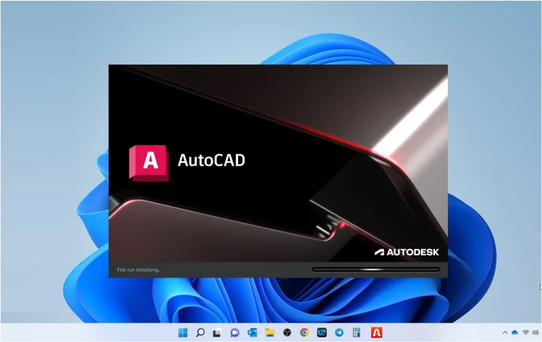 Opening the AutoCAD system.